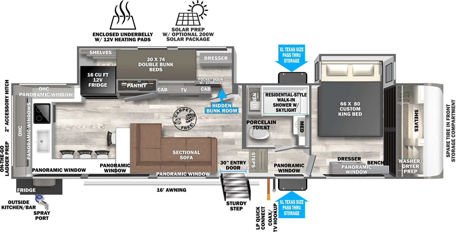 Heritage Glen Fifth Wheels 320VIEW Floorplan